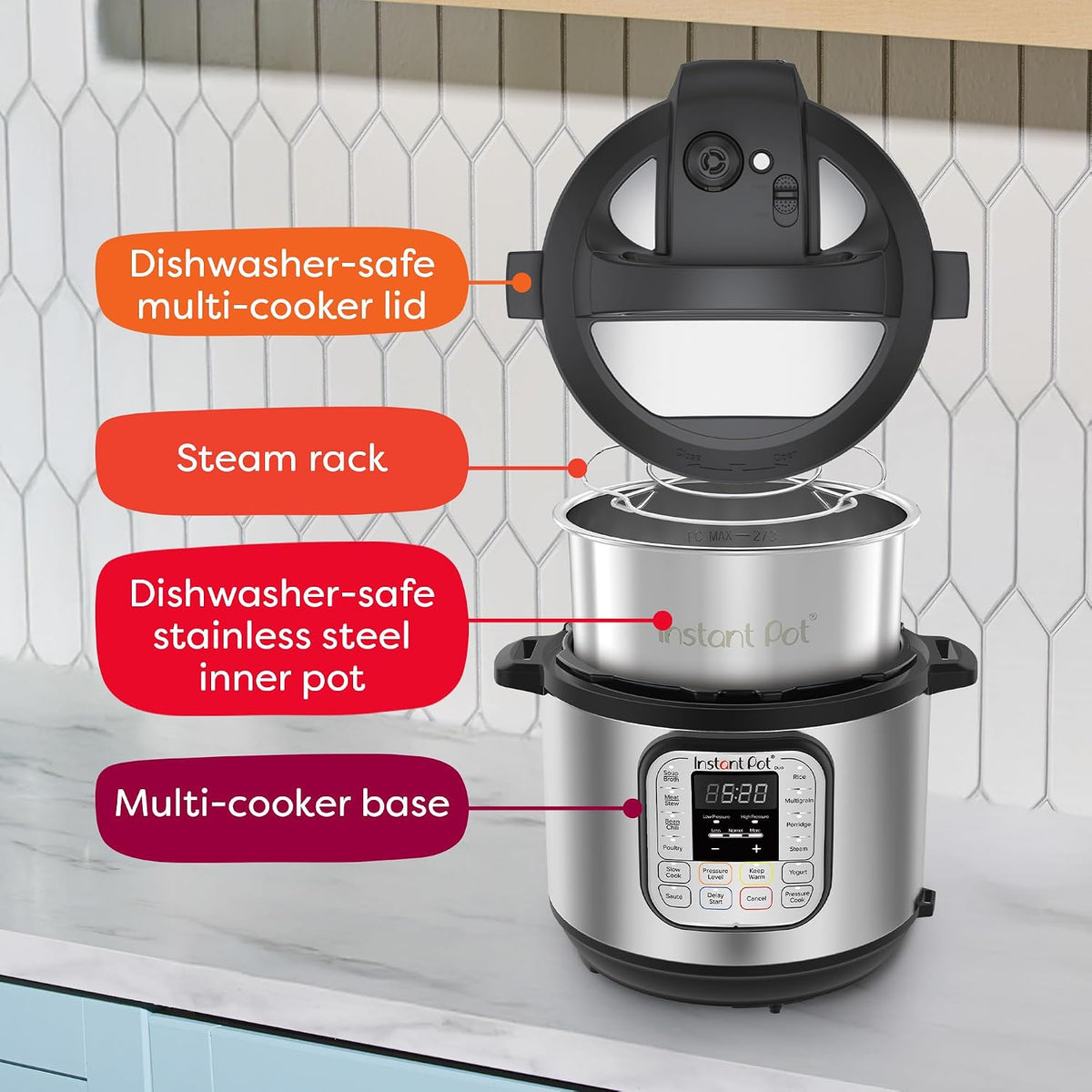 Instant Pot Duo 7-em-1 Panela Elétrica Multifunções 5,7 L Aço Inoxidável
